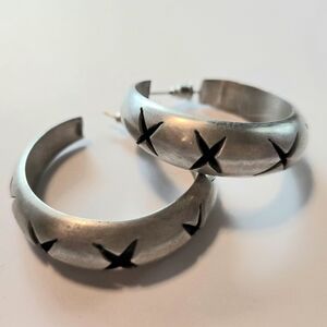 Mexico 925 Sterling Silver Hoop Earrings